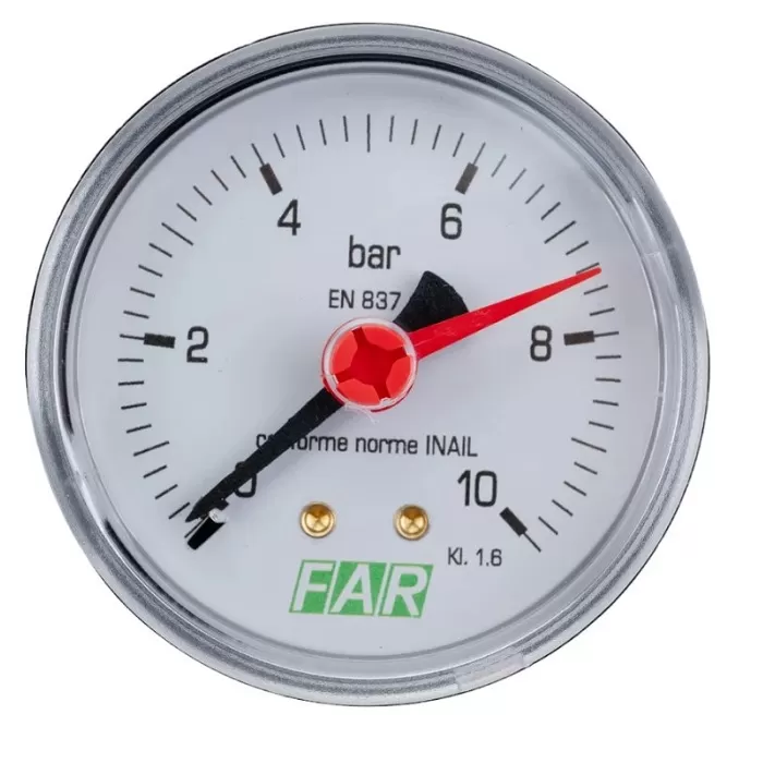 Хромированный редуктор FAR 1/2" ВР-ВН мембранный с манометром (FA 2835 12)