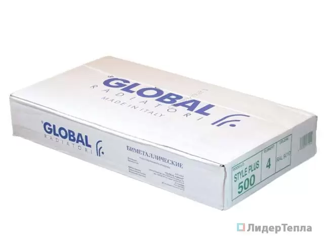 Радиатор биметаллический Global Style Plus 350 6 секций, боковое подключение
