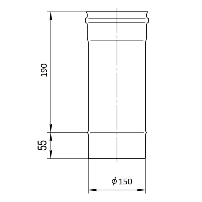 Труба дымохода Ferrum GS 0,25м (430/0,5мм) D 150 (f0809) Труба дымохода Ferrum GS 0,25м (430/0,5мм) D 150 (f0809)