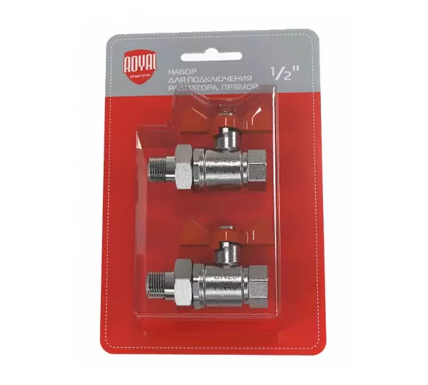 Набор для подключения радиатора Royal Thermo прямой, 1/2" с преднастройкой (RTO 07.075)