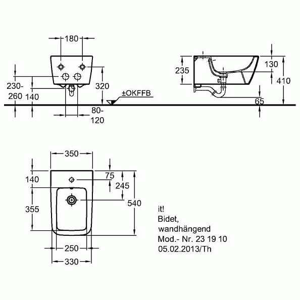Биде подвесное Geberit It 231910000 белый