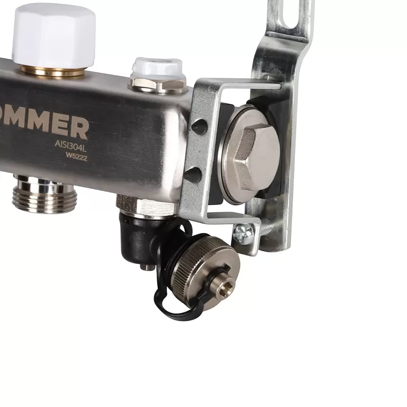 Коллектор Rommer 1"x3/4" на 2 контура с расходомерами и запорными клапанами (RMS-1201-000002) Коллектор Rommer 1"x3/4" на 2 контура с расходомерами и запорными клапанами (RMS-1201-000002)