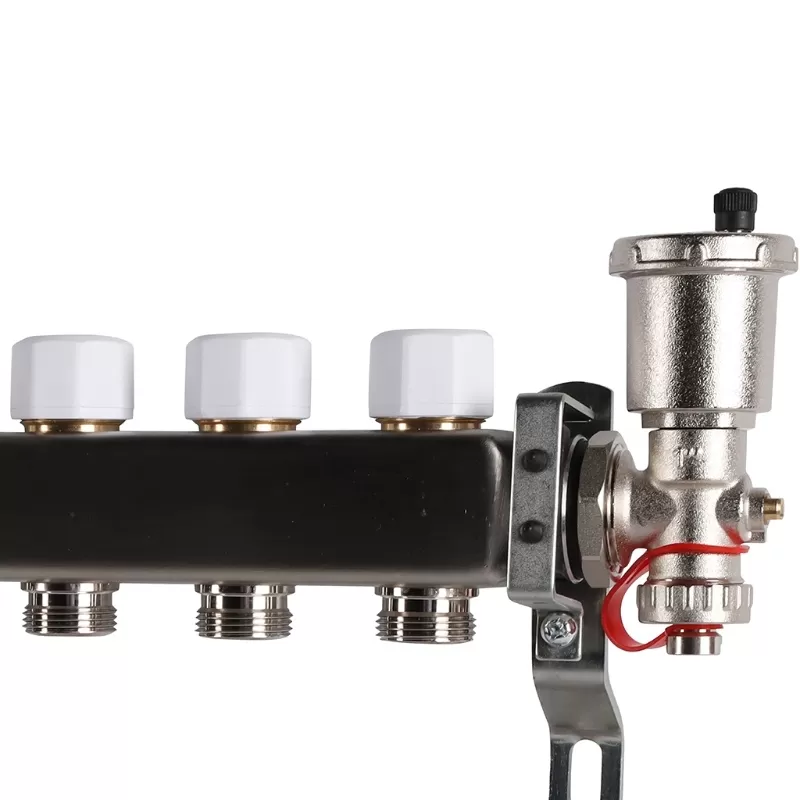 Коллектор Rommer 1"x3/4" на 9 контуров с запорными клапанами в сборе (нерж. сталь) (RMS-3210-000009) Коллектор Rommer 1"x3/4" на 9 контуров с запорными клапанами в сборе (нерж. сталь) (RMS-3210-000009)