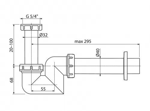 Сифон для раковины AlcaPlast A45F (A45F-DN40) (40 мм) Сифон для раковины AlcaPlast A45F (A45F-DN40) (40 мм)