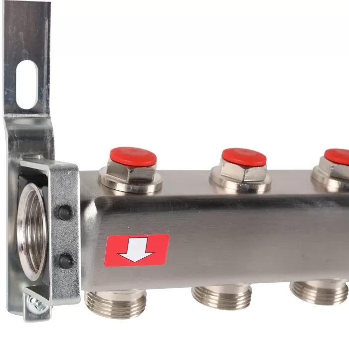 Коллектор Rommer 1"x3/4" на 12 контуров с запорными клапанами (нерж. сталь) (RMS-3200-000012) Коллектор Rommer 1"x3/4" на 12 контуров с запорными клапанами (нерж. сталь) (RMS-3200-000012)