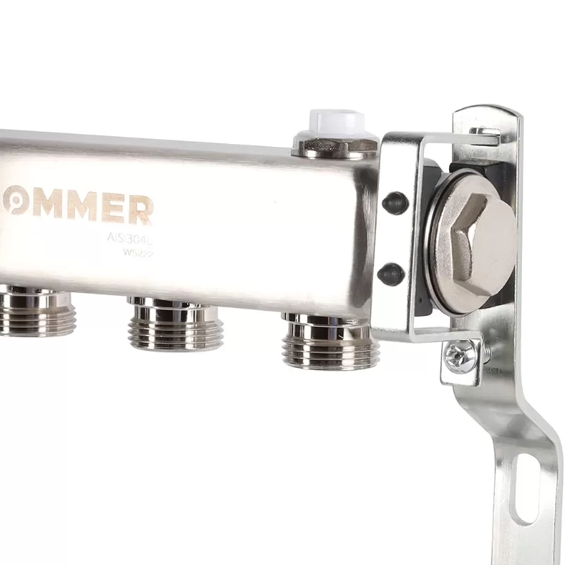 Коллектор Rommer 1"x3/4" на 4 контура для радиаторной разводки (нерж. сталь) (RMS-4401-000004) Коллектор Rommer 1"x3/4" на 4 контура для радиаторной разводки (нерж. сталь) (RMS-4401-000004)