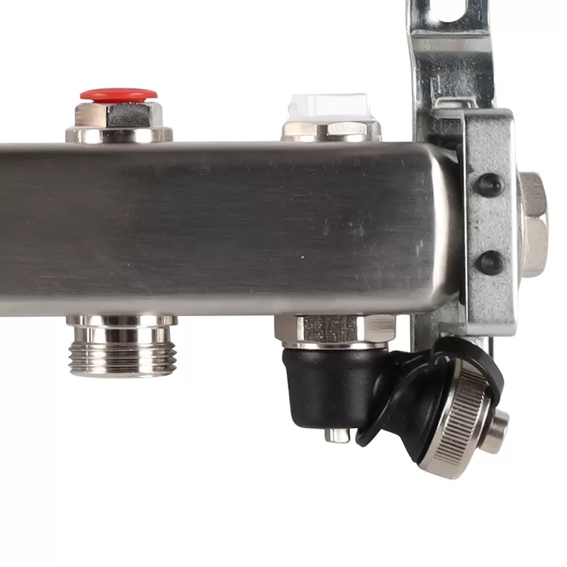 Коллектор Rommer 1"x3/4" на 10 контуров с запорными клапанами (нерж. сталь) (RMS-3201-000010) Коллектор Rommer 1"x3/4" на 10 контуров с запорными клапанами (нерж. сталь) (RMS-3201-000010)