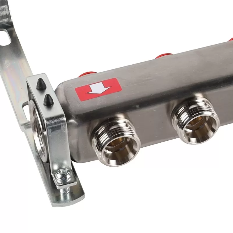 Коллектор Rommer 1"x3/4" на 7 контуров с запорными клапанами (нерж. сталь) (RMS-3201-000007)