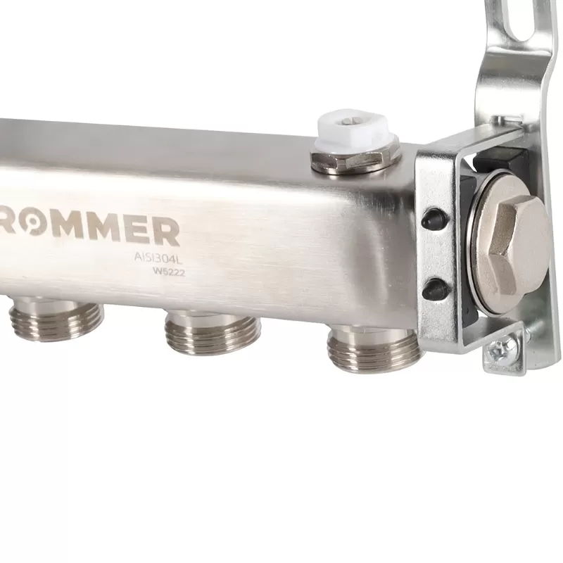 Коллектор Rommer 1"x3/4" на 4 контура для радиаторной разводки (нерж. сталь) (RMS-4401-000004) Коллектор Rommer 1"x3/4" на 4 контура для радиаторной разводки (нерж. сталь) (RMS-4401-000004)