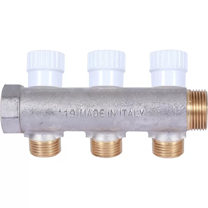 Коллектор распределительный STOUT 3/4" , 3 отвода 1/2" плоское уплотнение (SMB 6852 341203)