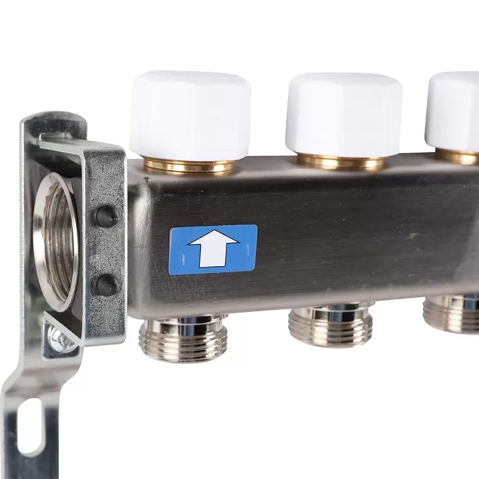 Коллектор Rommer 1"x3/4" на 7 контуров с расходомерами и запорными клапанами (RMS-1201-000007)