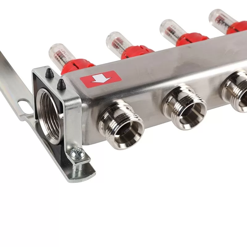 Коллектор Rommer 1"x3/4" на 10 контуров с расходомерами (нерж. сталь) (RMS-1200-000010) Коллектор Rommer 1"x3/4" на 10 контуров с расходомерами (нерж. сталь) (RMS-1200-000010)