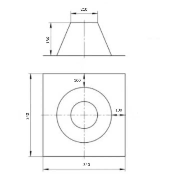 Крышная разделка прямая Ferrum (430/0,5) Ф210