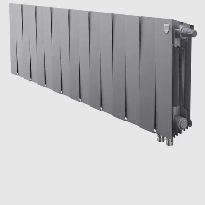 Биметаллический радиатор Royal Thermo PianoForte 300 Silver Satin VDR 16 секций с нижним подключением