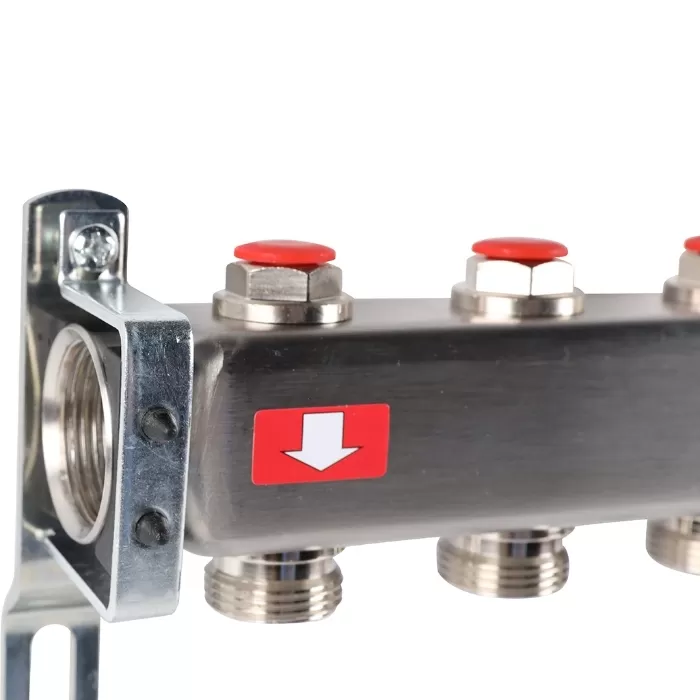 Коллектор Rommer 1"x3/4" на 8 контуров с запорными клапанами (нерж. сталь) (RMS-3201-000008) Коллектор Rommer 1"x3/4" на 8 контуров с запорными клапанами (нерж. сталь) (RMS-3201-000008)