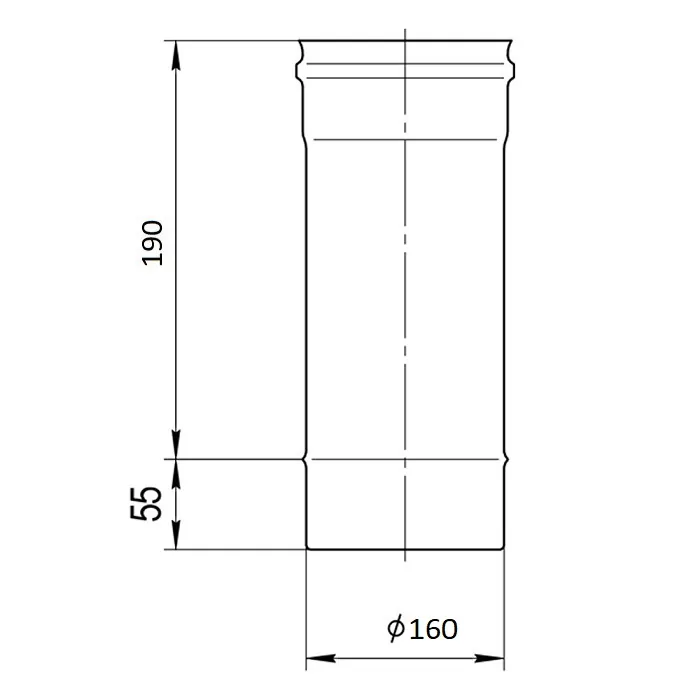 Труба дымохода 0,25м Ferrum GS (430/0,5 мм) Ф160