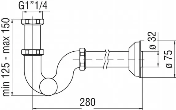 Сифон для раковины Nobili AV00105/2CR Сифон для раковины Nobili AV00105/2CR