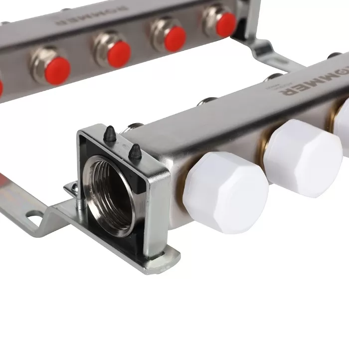 Коллектор Rommer 1"x3/4" на 5 контуров с запорными клапанами (нерж. сталь) (RMS-3200-000005) Коллектор Rommer 1"x3/4" на 5 контуров с запорными клапанами (нерж. сталь) (RMS-3200-000005)
