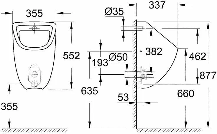 Писсуар Grohe Bau Ceramic 39438000 белый