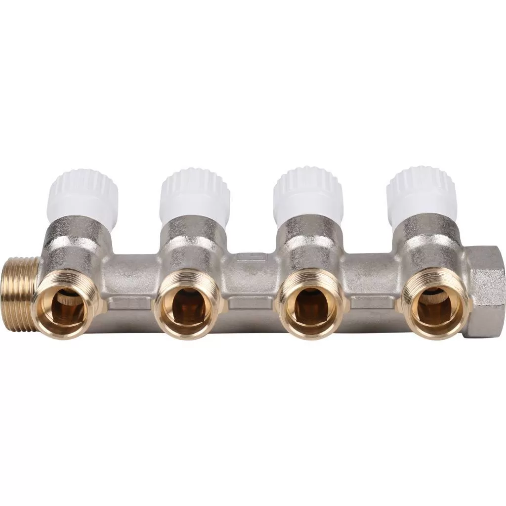 Коллектор STOUT распределительный 3/4", 4 отвода 1/2" (SMB 6851 341204)