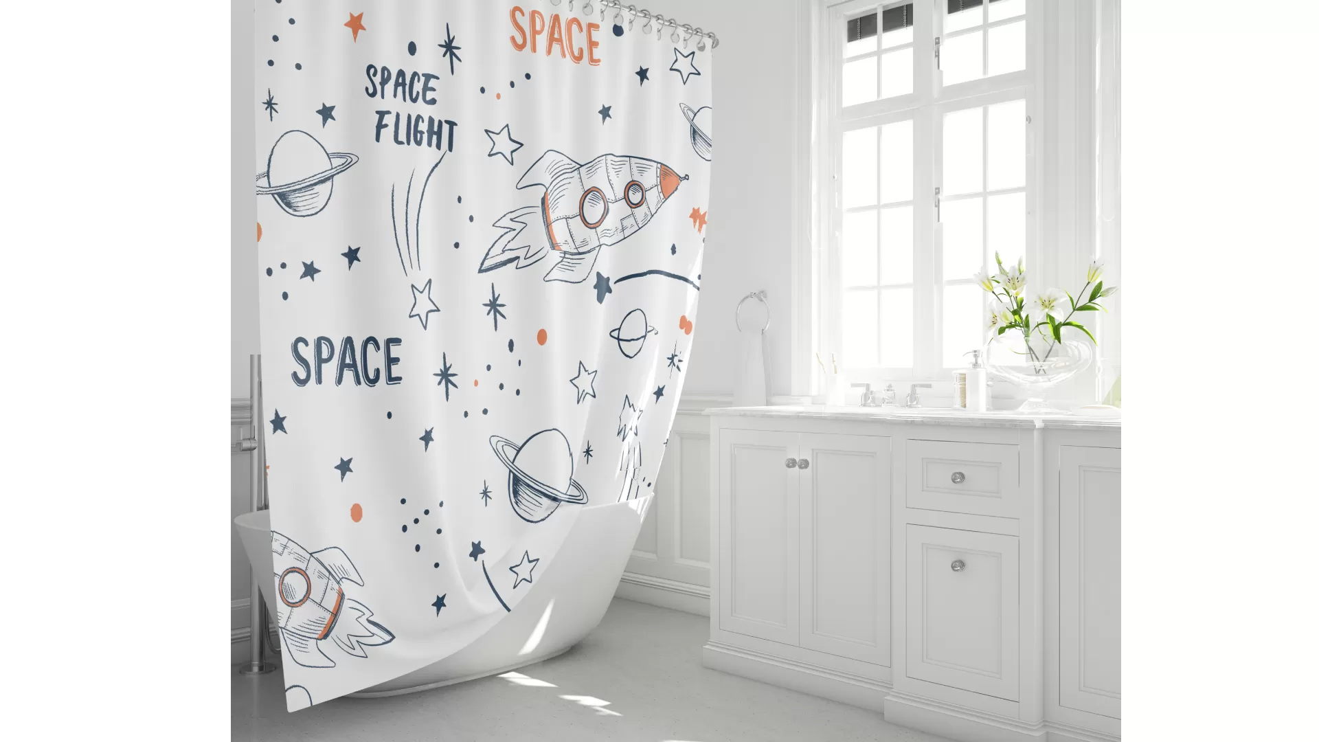 Штора для ванной Fixsen Design Space (FX-2508) Штора для ванной Fixsen Design Space (FX-2508)