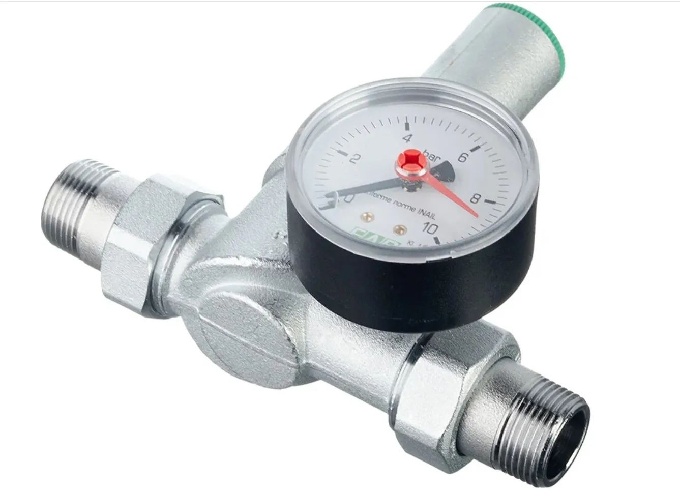Редуктор хром FAR 3/4" НР мембранный с манометром (FA 2815 34) Редуктор хром FAR 3/4" НР мембранный с манометром (FA 2815 34)