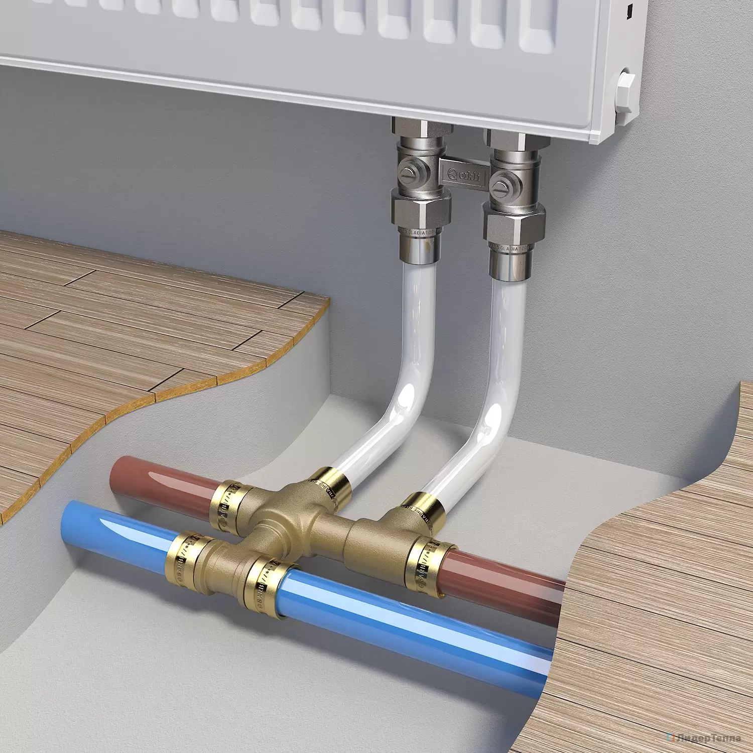 Узел нижнего подключения Multiflex F Oventrop ZB прямой 3/4 um3/4 AG (арт. 1015813)