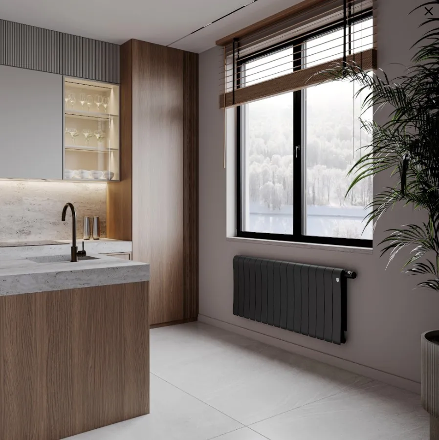Радиатор биметаллический Royal Thermo Infinity 500 Noir Sable 8 секций, боковое подключение