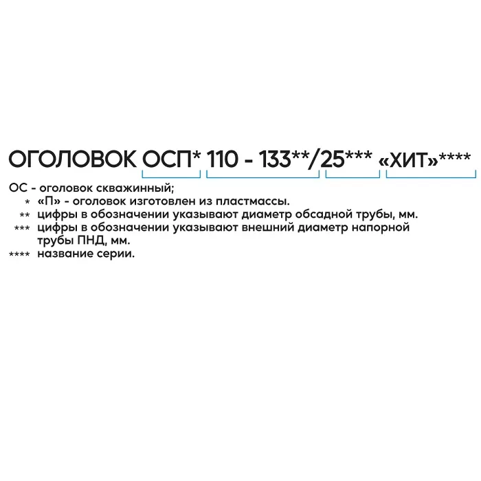 Оголовок скважинный Джилекс ОСП 110-133/32 ХИТ, пластик (6301)