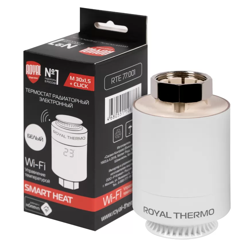Термостат радиаторный электронный Royal Thermo Smart Heat, белый (RTE77.001) Термостат радиаторный электронный Royal Thermo Smart Heat, белый (RTE77.001)