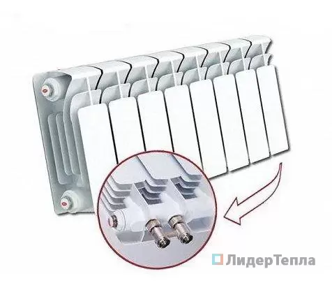 Биметаллический радиатор Rifar Base Ventil 200, 10 секций, с нижним правым подключением