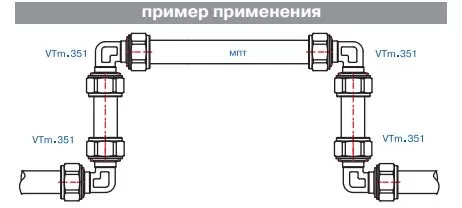 Фитинг обжимной Valtec – угольник 20 мм (VTm.351.N.002020)