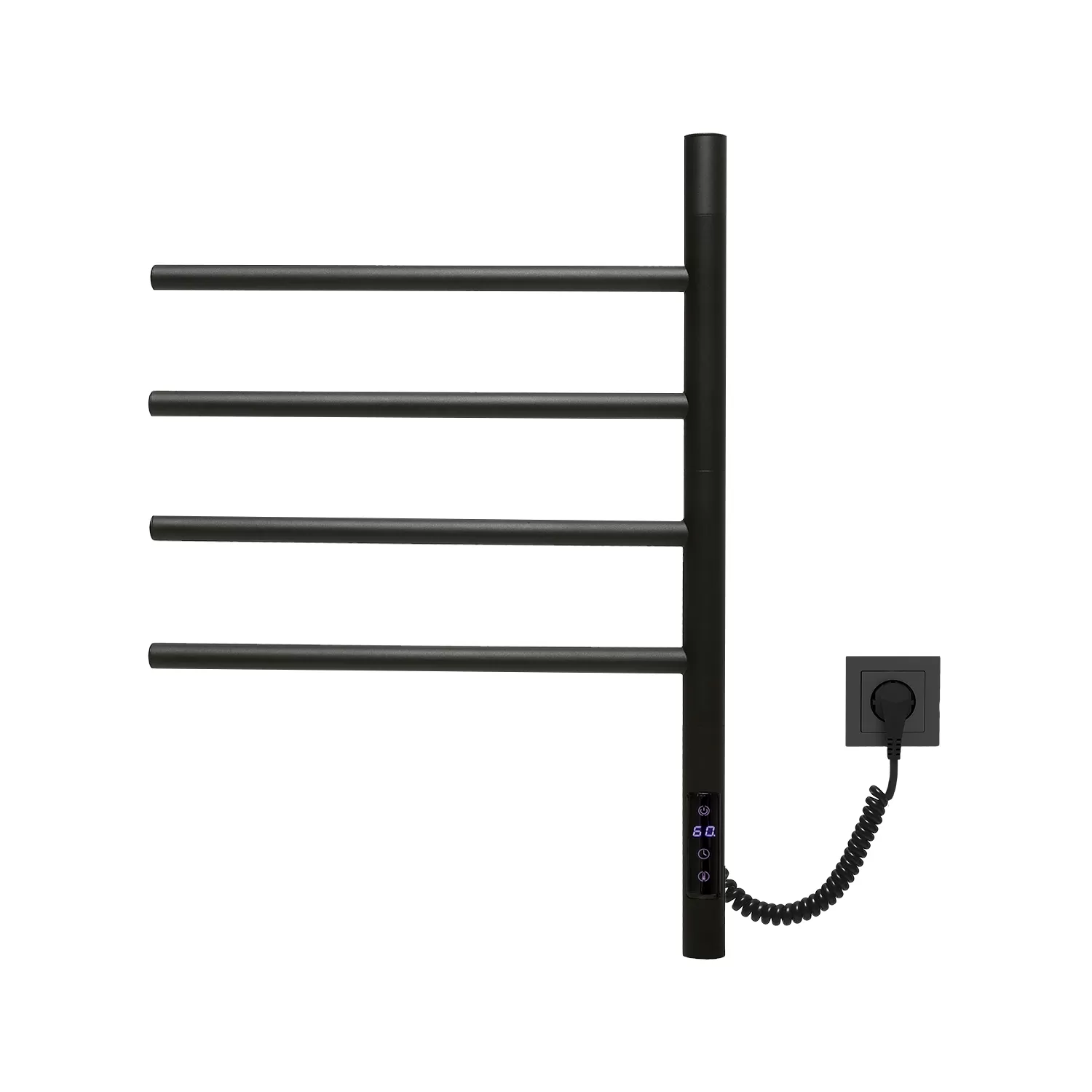 Полотенцесушитель электрический Vincea VTD-1S1CBE 43x60, черный, таймер Полотенцесушитель электрический Vincea VTD-1S1CBE 43x60, черный, таймер