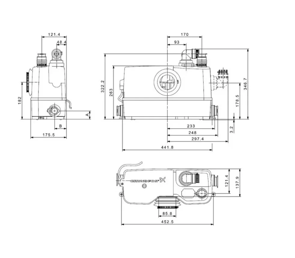 Канализационная установка Grundfos Sololift 2 WC-1 Канализационная установка Grundfos Sololift 2 WC-1