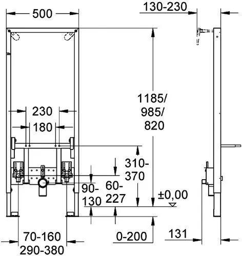 Система инсталляции для биде Grohe Rapid SL (1,13 м) для монтажа перед стеной (38553001) Система инсталляции для биде Grohe Rapid SL (1,13 м) для монтажа перед стеной (38553001)