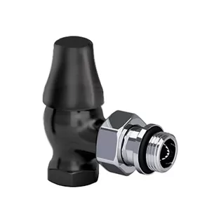 Запорный клапан SR Rubinetterie Old Style  угловой 1/2", цвет черный матовый (0341-1500VC0S)