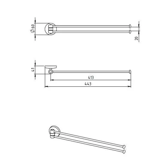 Полотенцедержатель Novaservis Metalia 1 (6129.0) (двойной)