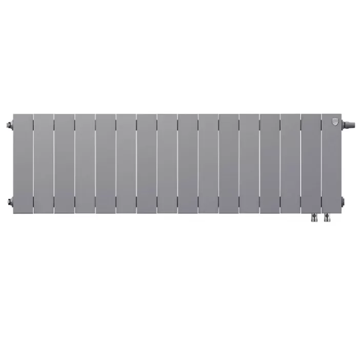 Биметаллический радиатор Royal Thermo PianoForte 300 Silver Satin VDR 16 секций с нижним подключением