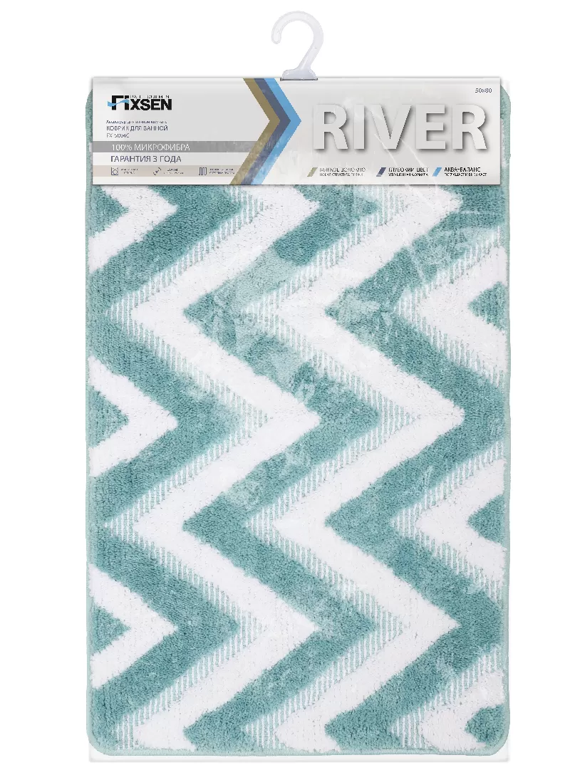 Коврик для ванной Fixsen River голубой 50х80 см. ( FX-5004С) Коврик для ванной Fixsen River голубой 50х80 см. ( FX-5004С)