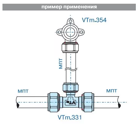 Фитинг обжимной Valtec – тройник 20 х 16 х 20 мм (VTm.331.N.201620) Фитинг обжимной Valtec – тройник 20 х 16 х 20 мм (VTm.331.N.201620)