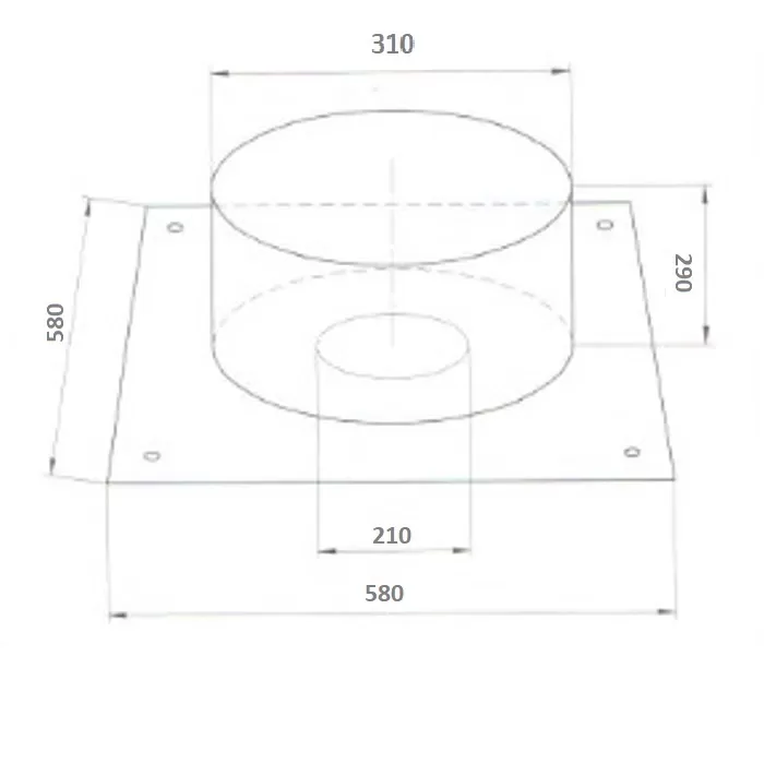 Потолочно проходной узел Ferrum (430/0,5 мм) max t=200° C Ф210 Потолочно проходной узел Ferrum (430/0,5 мм) max t=200° C Ф210