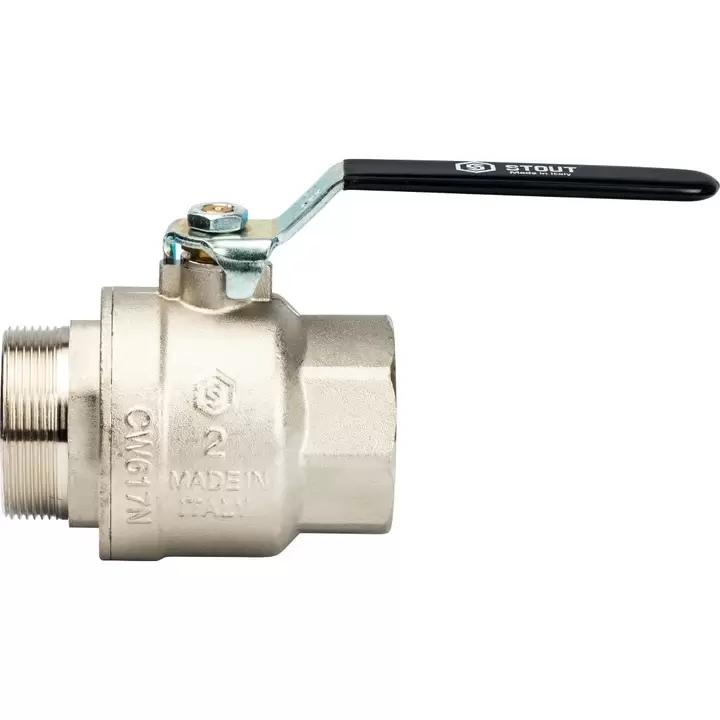 Кран шаровой STOUT полнопроходной, ВР/НР, ручка рычаг 2 (SVB-0003-000050) Кран шаровой STOUT полнопроходной, ВР/НР, ручка рычаг 2 (SVB-0003-000050)