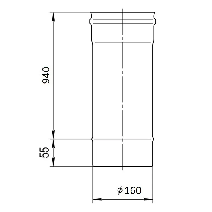 Труба дымохода 1,0м Ferrum GS (430/0,5 мм) Ф160