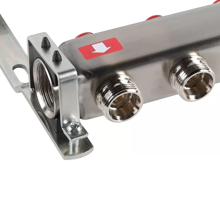Коллектор Rommer 1"x3/4" на 12 контуров с запорными клапанами (нерж. сталь) (RMS-3200-000012) Коллектор Rommer 1"x3/4" на 12 контуров с запорными клапанами (нерж. сталь) (RMS-3200-000012)