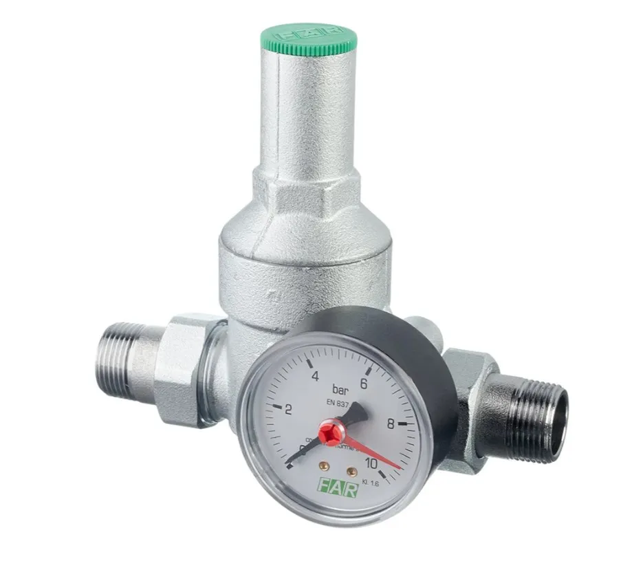 Редуктор хром FAR 1/2" НР мембранный с манометром (FA 2815 12)