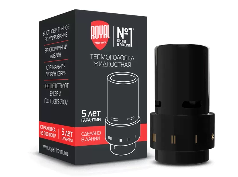 Термоголовка жидкостная ROYAL THERMO Design, Click (черный) (RTE07.0005)