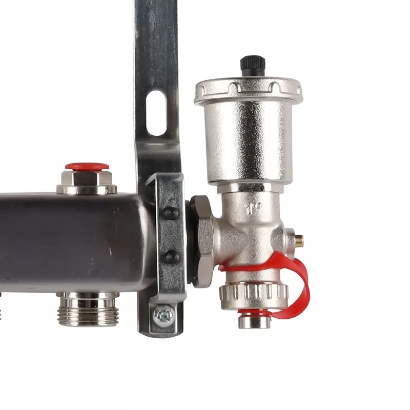 Коллектор Rommer 1"x3/4" на 4 контура с запорными клапанами в сборе (нерж. сталь) (RMS-3210-000004) Коллектор Rommer 1"x3/4" на 4 контура с запорными клапанами в сборе (нерж. сталь) (RMS-3210-000004)