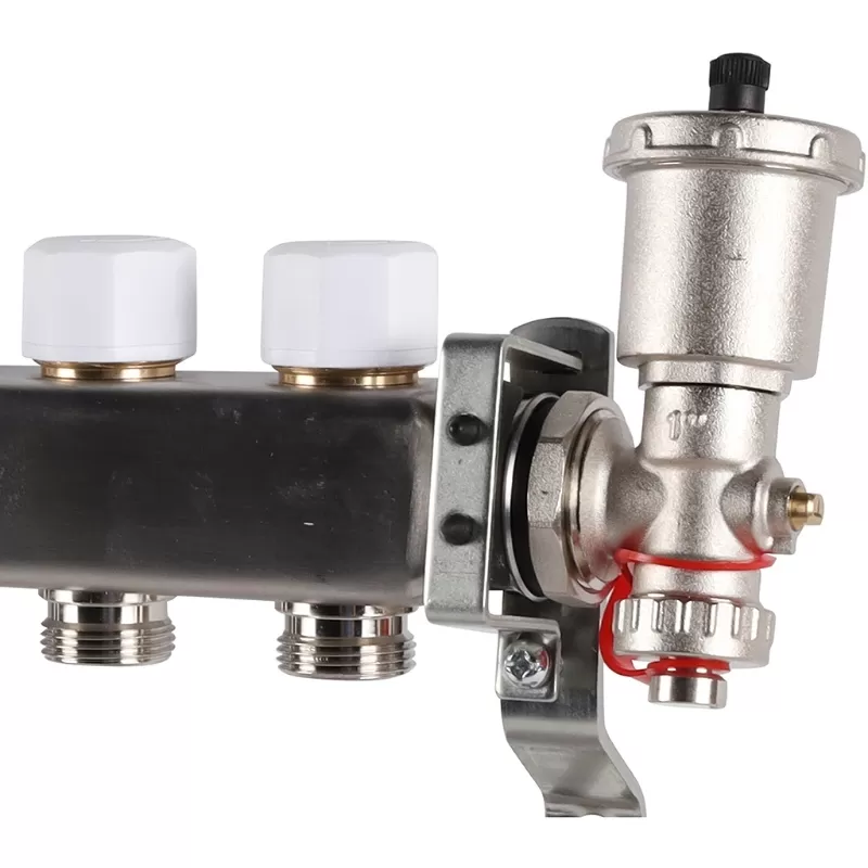 Коллектор Rommer 1"x3/4" на 10 контуров с запорными клапанами в сборе (нерж. сталь) (RMS-3210-000010) Коллектор Rommer 1"x3/4" на 10 контуров с запорными клапанами в сборе (нерж. сталь) (RMS-3210-000010)