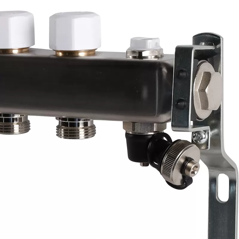 Коллектор Rommer 1"x3/4" на 7 контуров с запорными клапанами (нерж. сталь) (RMS-3201-000007)