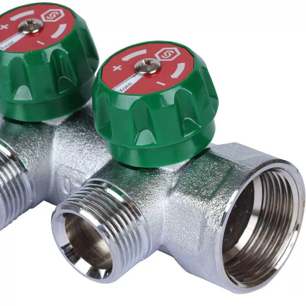 SMB-6850-013402 STOUT Коллектор регулирующий 1", 2 отвода 3/4" ЕК